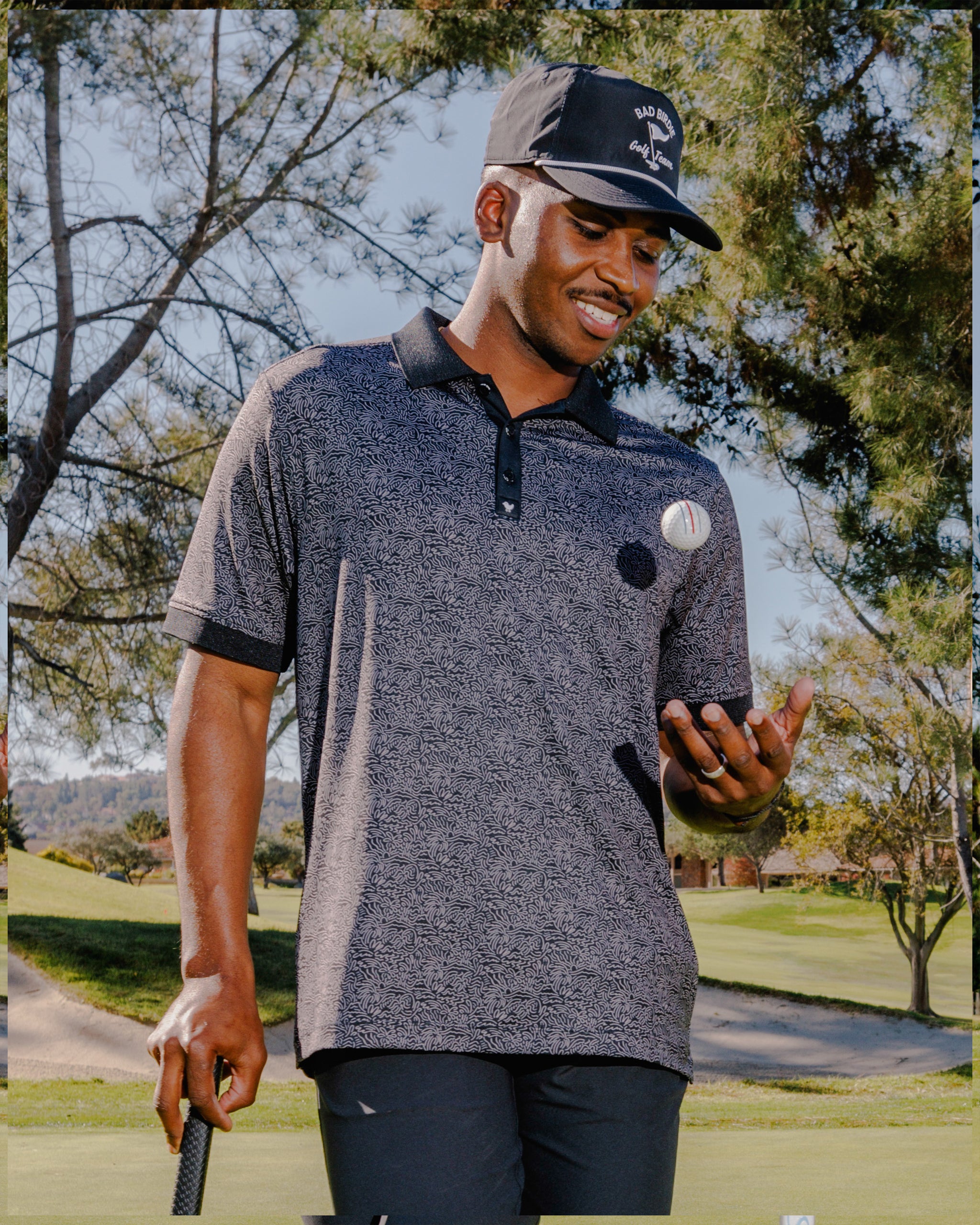 Swarles Barkely Black-Men's Polo-Bad Birdie