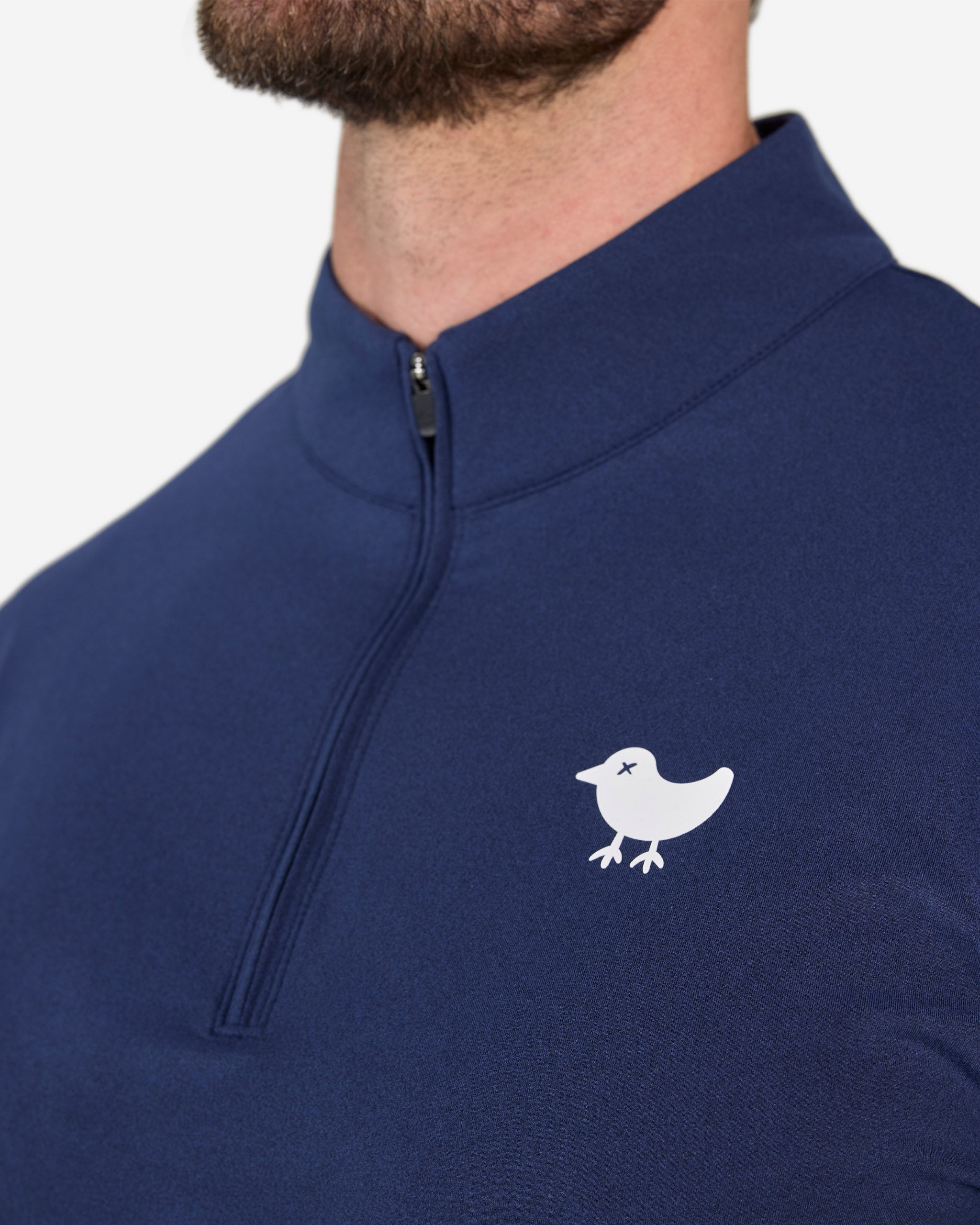 Navy Quarterzip-Men's Quarterzip-Bad Birdie