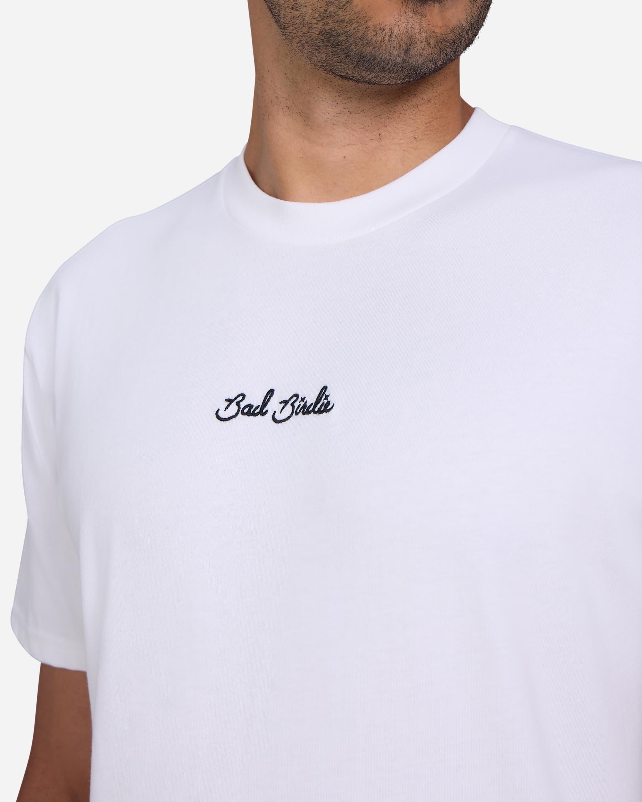 Script Tee - Brilliant White-Men's T-Shirt-Bad Birdie