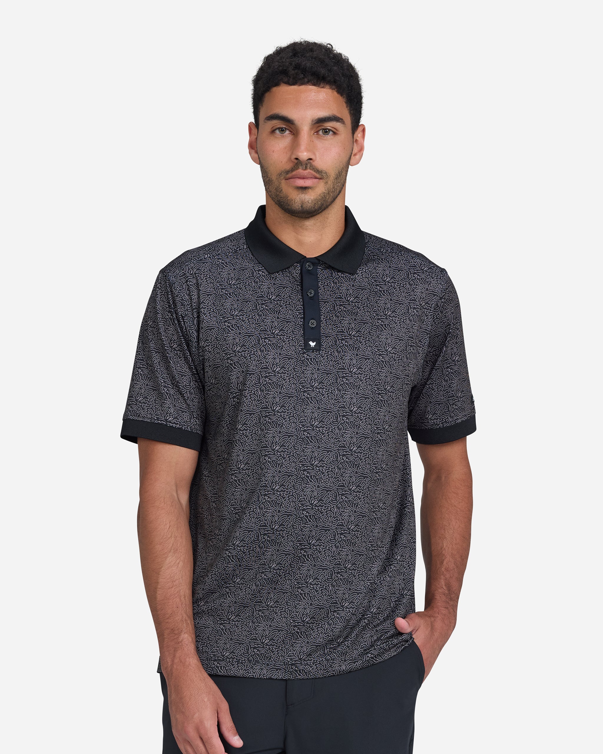 Swarles Barkely Black-Men's Polo-Bad Birdie